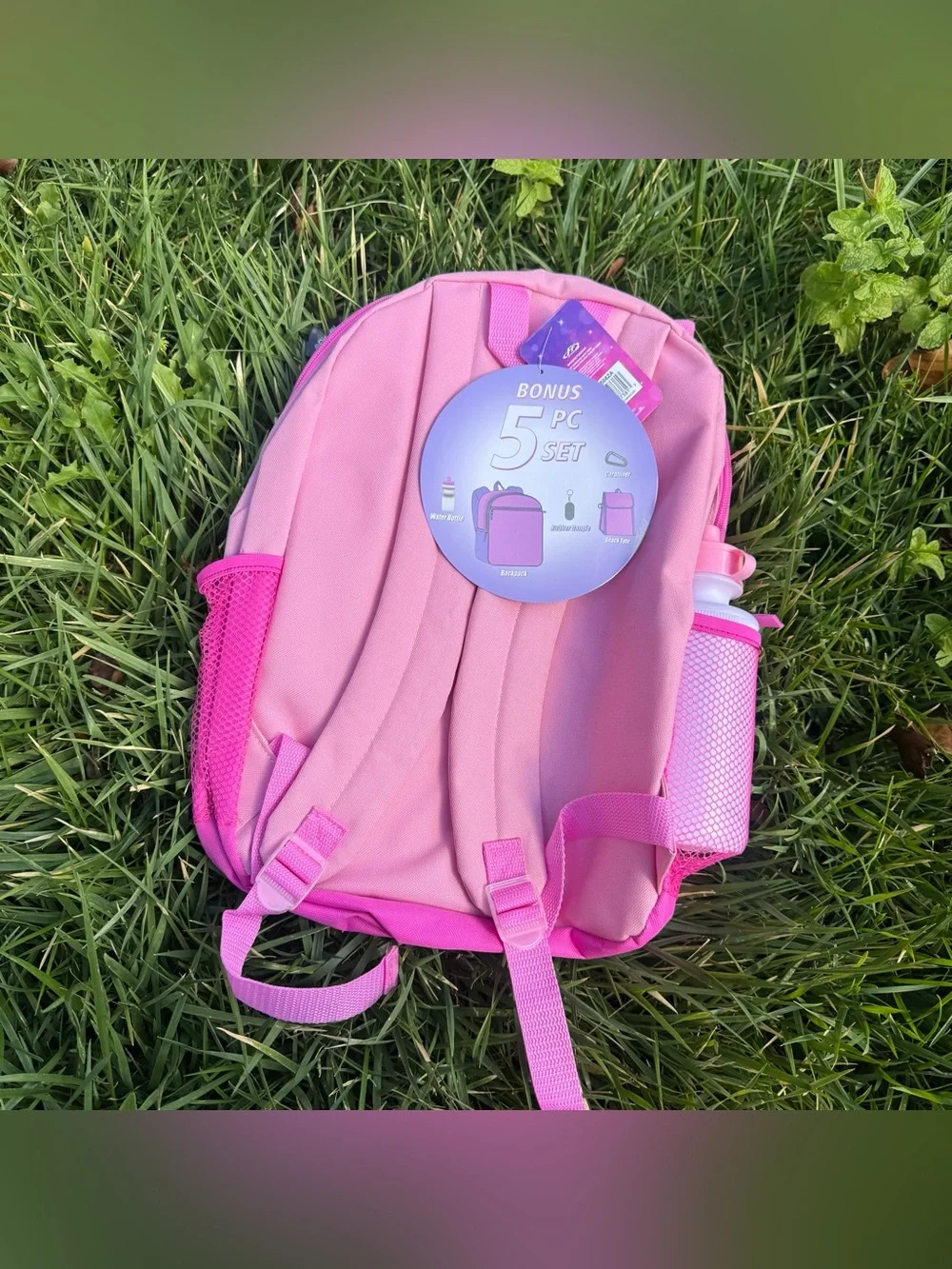 Disney Princess Pink Girly Lunch Box Water Bottle Keychain School Backpack